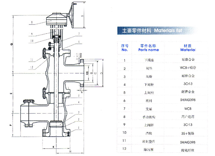 三通式料浆阀产品结构图